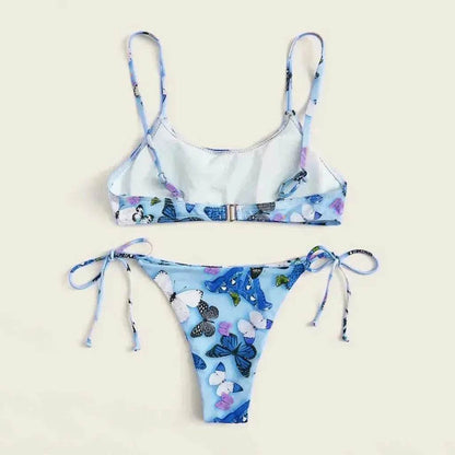 2025 Summer Vibe Flowers Print  Charming Bikini for Beach Swimming Fashion Push Up Swimsuit Womens Clothing