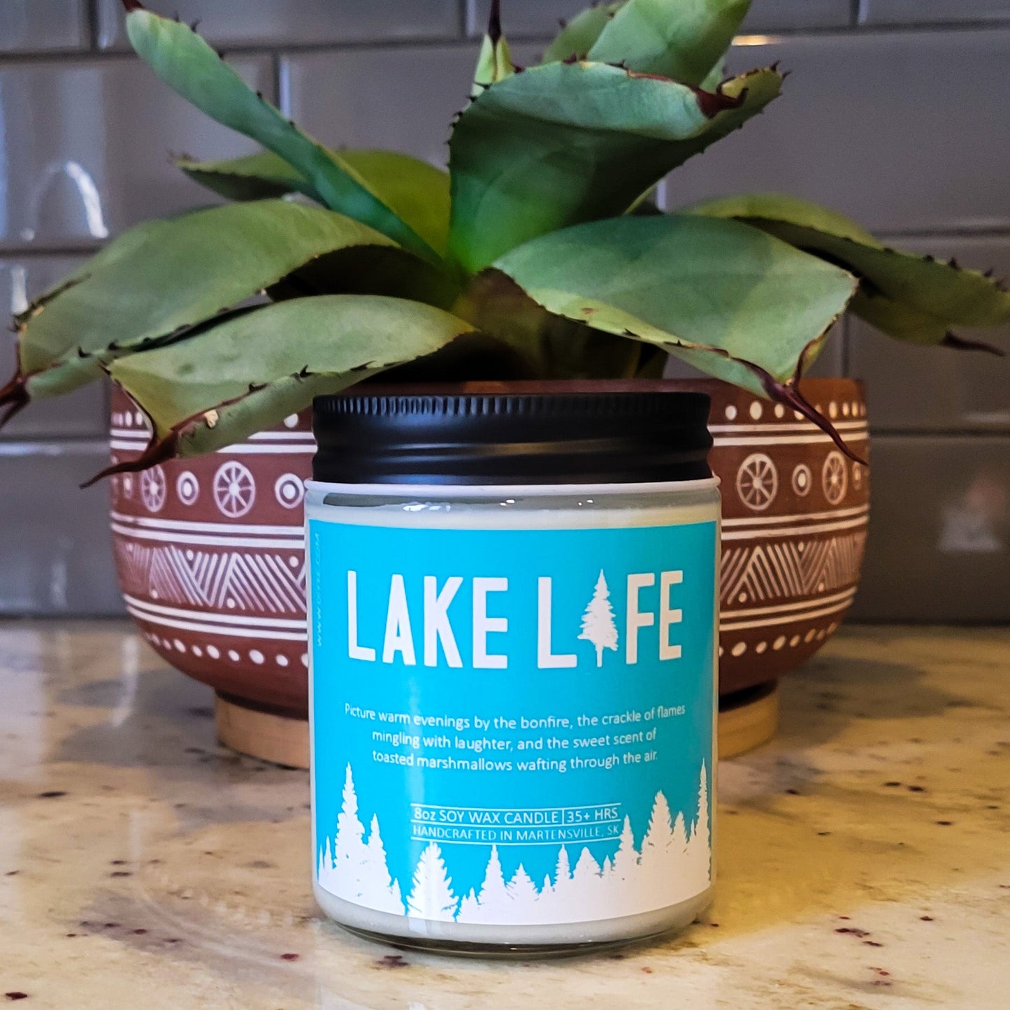 Chandelle parfumée Vie au lac | Chandelle de soya de la Saskatchewan