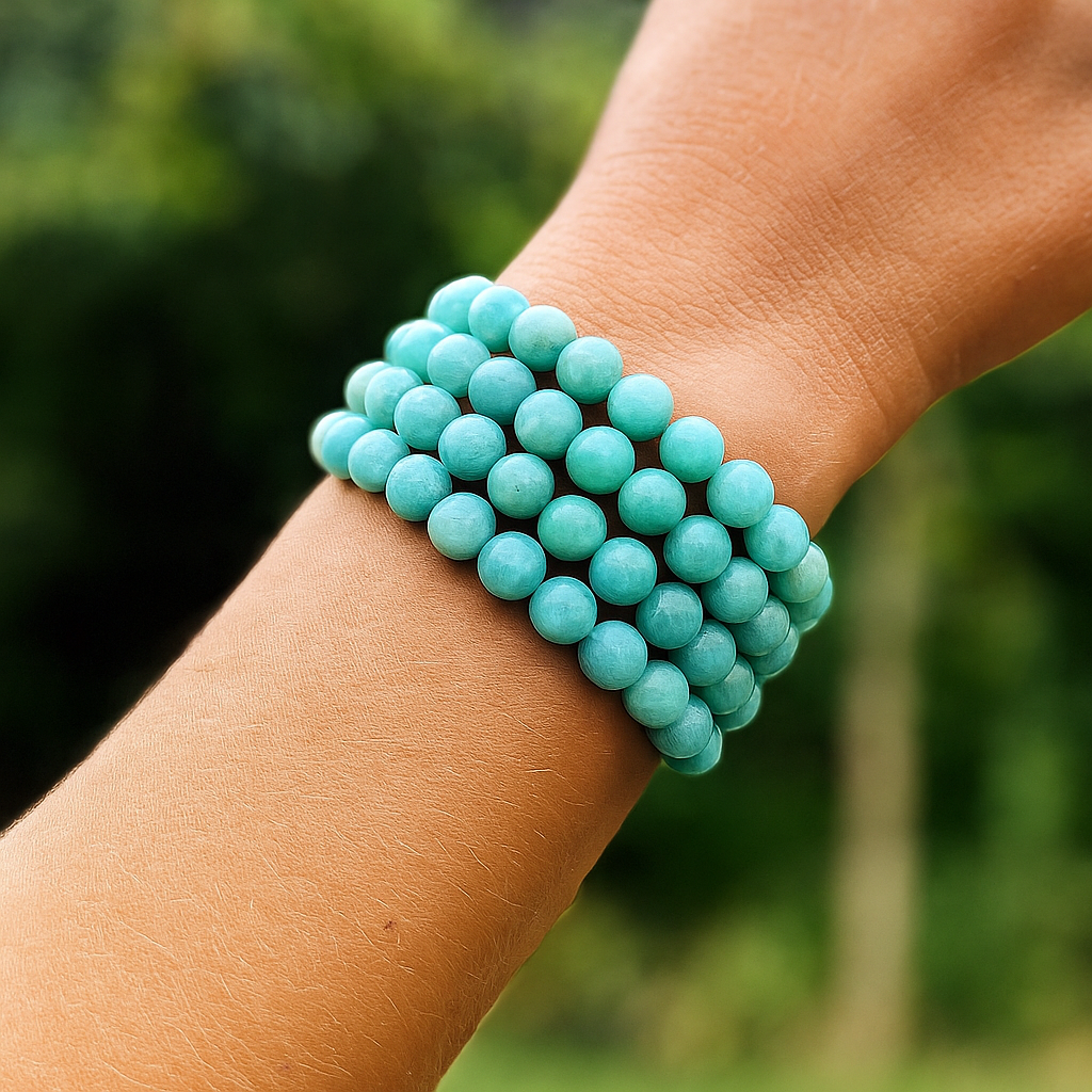 Amazonite Gemstone Bead Bracelet | The Stone of Truth