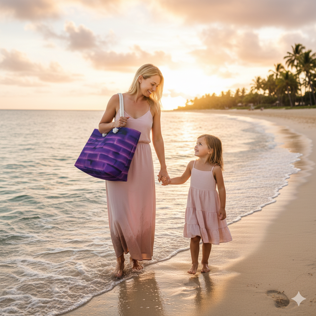 Sac de Voyage Motif Brique Violette | Brique Dégradée, Grand Cabas