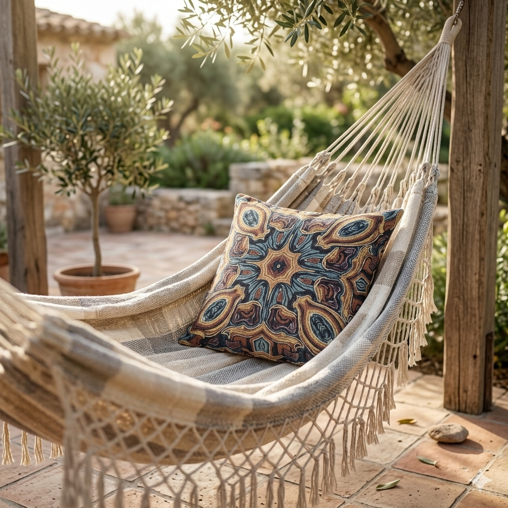 Bohemian Woven Pillow – Mosaic Medallion Decorative Throw Cushion