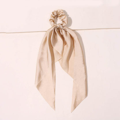 Cute Hair Silk Bow Scrunchie Vintage Satin Scarf Scrunchie