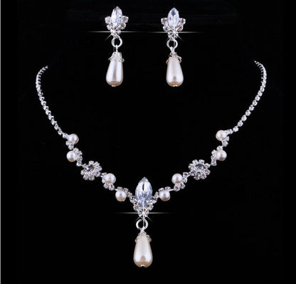 8633 Drops pearl Necklace, Earrings Set