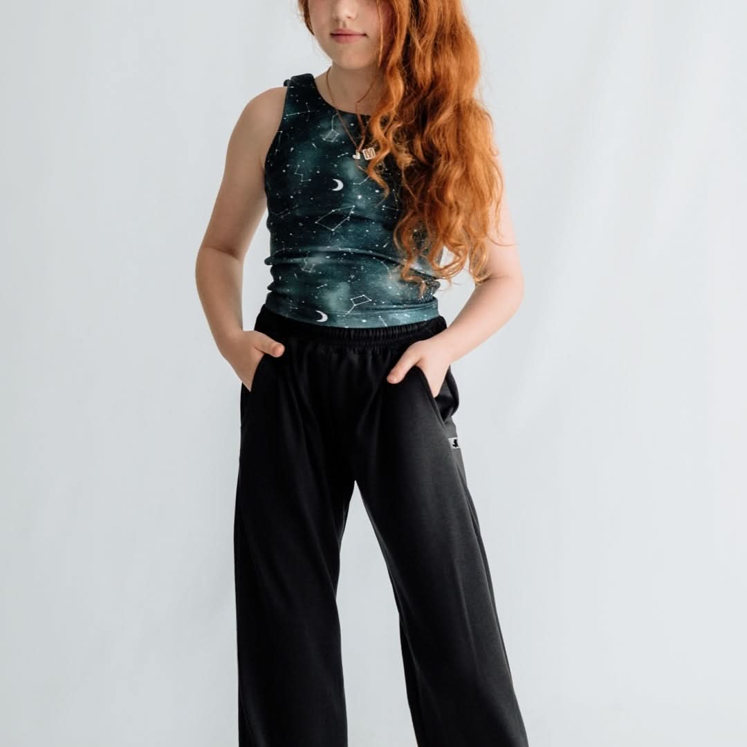 Youth Bamboo Longline Bralette-Style Tank | Celestial Floral