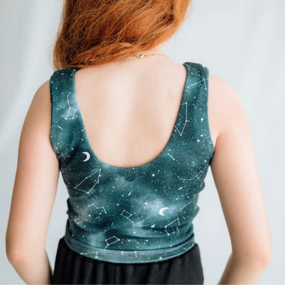 Youth Bamboo Longline Bralette-Style Tank | Celestial Floral