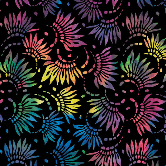 Wilmington Pétales noir/multicolore 274 cm de large pour le dos