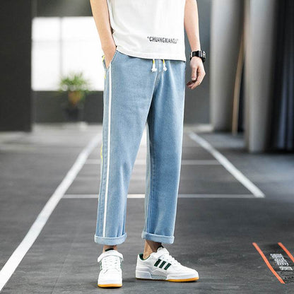 Men Casual pants Denim Jeans trousers, wide-leg pants