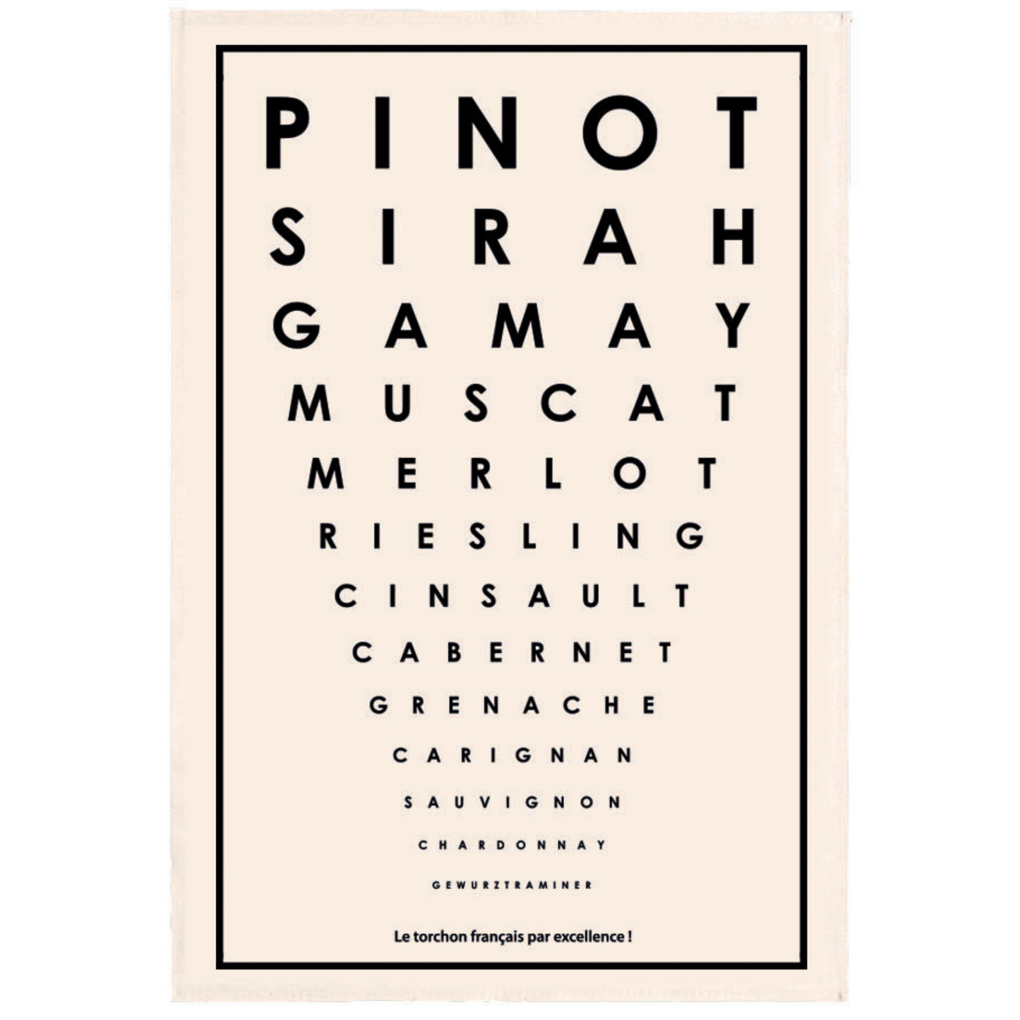 French Grape Variety Tea Towel