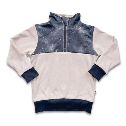 Youth Bamboo Fleece Half-Zip | Sage With Outer Space