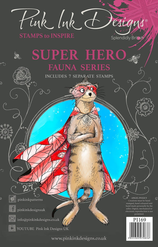Pink Ink Designs Super Hero 6 in x 8 in Clear Stamp Set