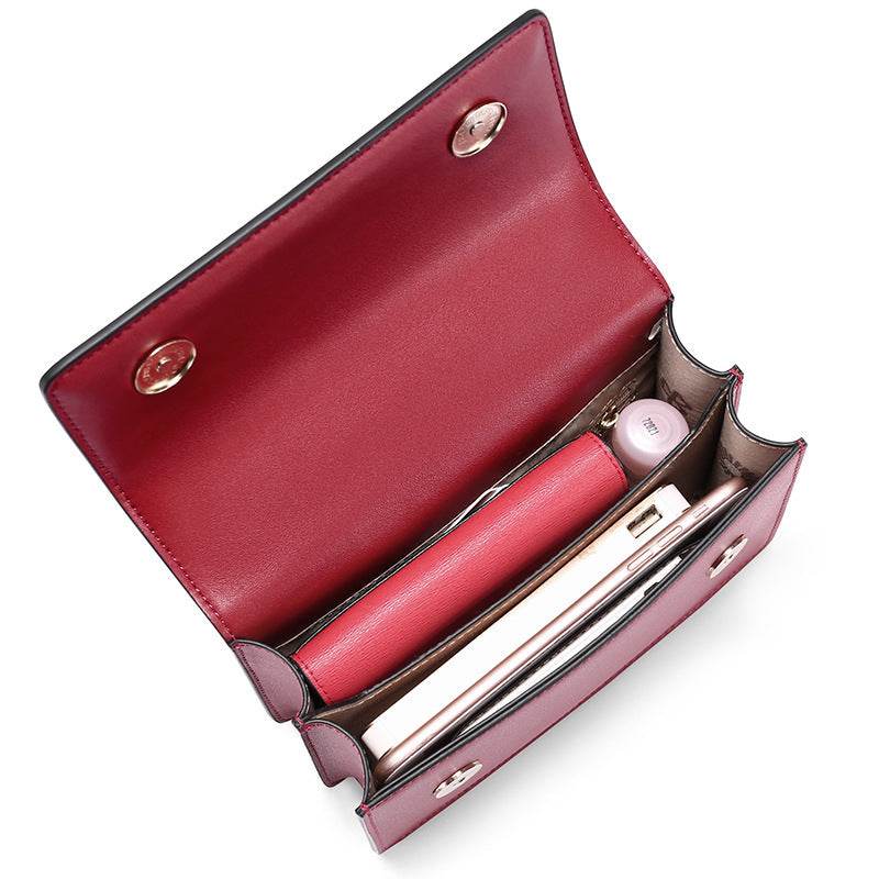 Cowhide chain deer head leather shoulder crossbody bag for women
