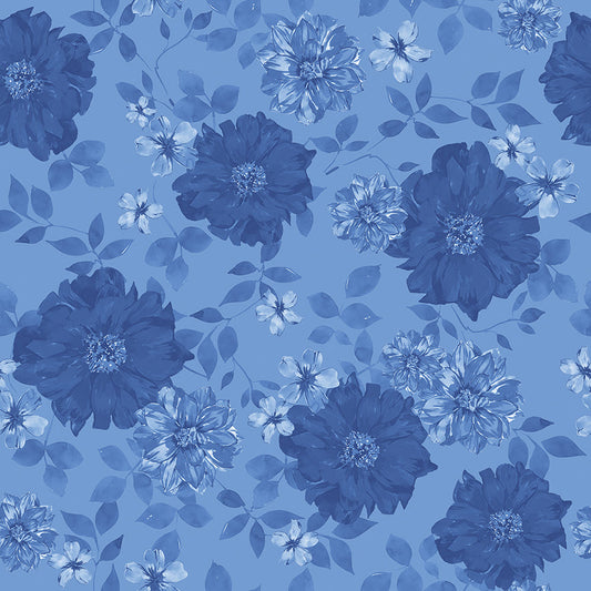 Celeste - Camelot Fabrics - Paradis Floral - Bleu clair