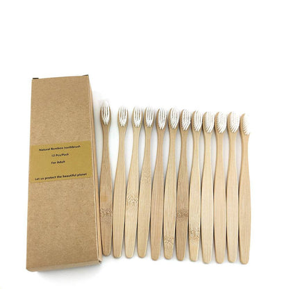Eco friendly 12 Bamboo toothbrushes