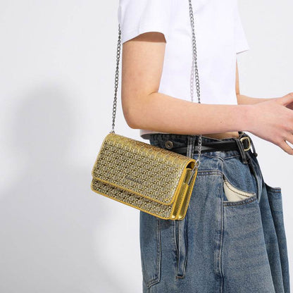 Luxury Women's Chain Embossed Square flap Shoulder Bag for women