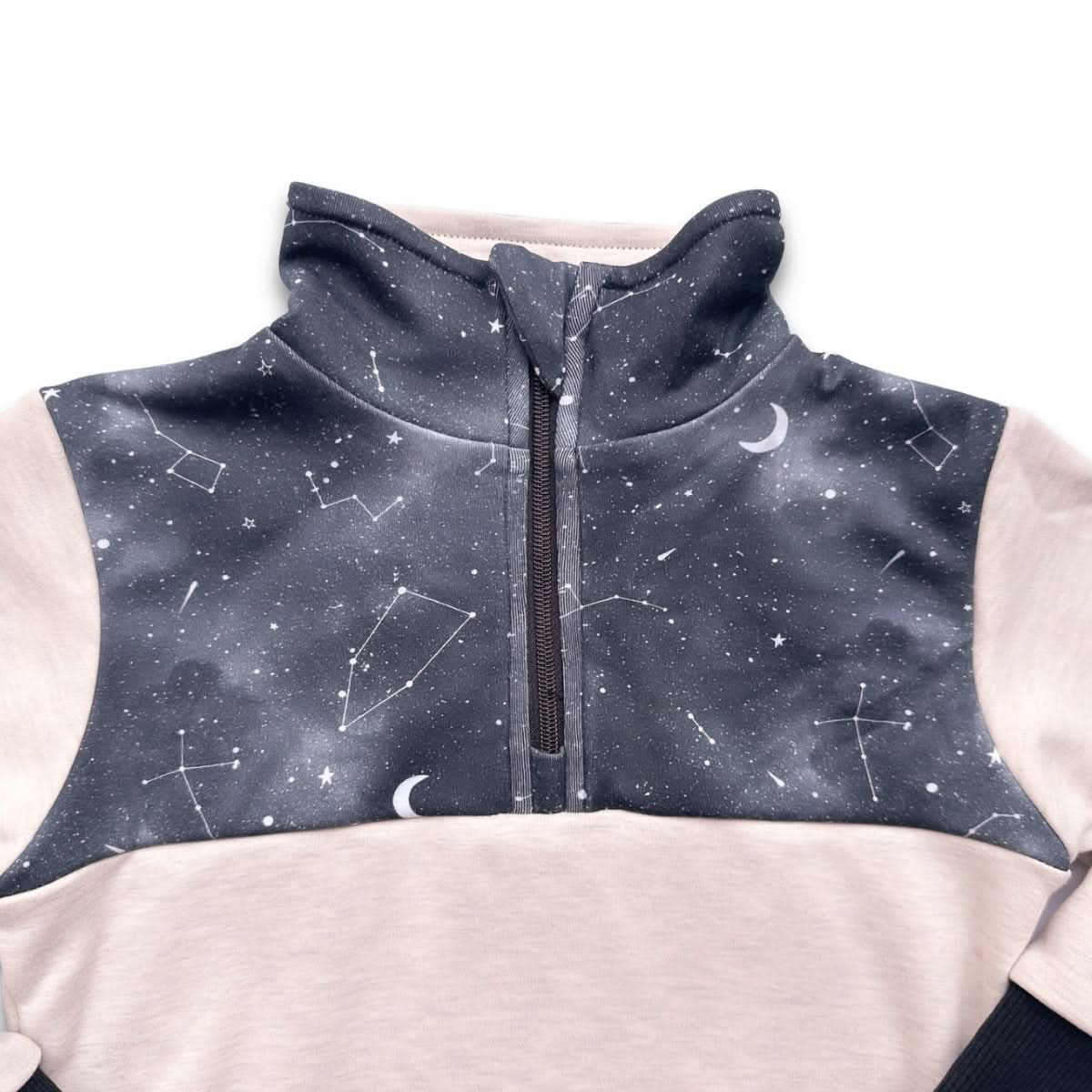 Youth Bamboo Fleece Half-Zip | Sage With Outer Space
