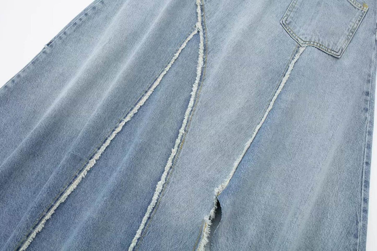 Fashionable Asymmetric High Waist Midi Denim Split Skirt