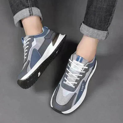 Chaussures en maille color block pour hommes Baskets décontractées à lacets Chaussures de sport de course respirantes pour l'extérieur