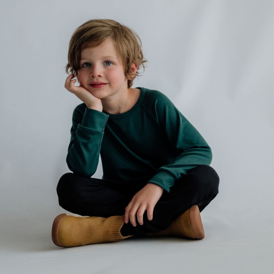 Youth Bamboo Raglan Pullover | Graphite