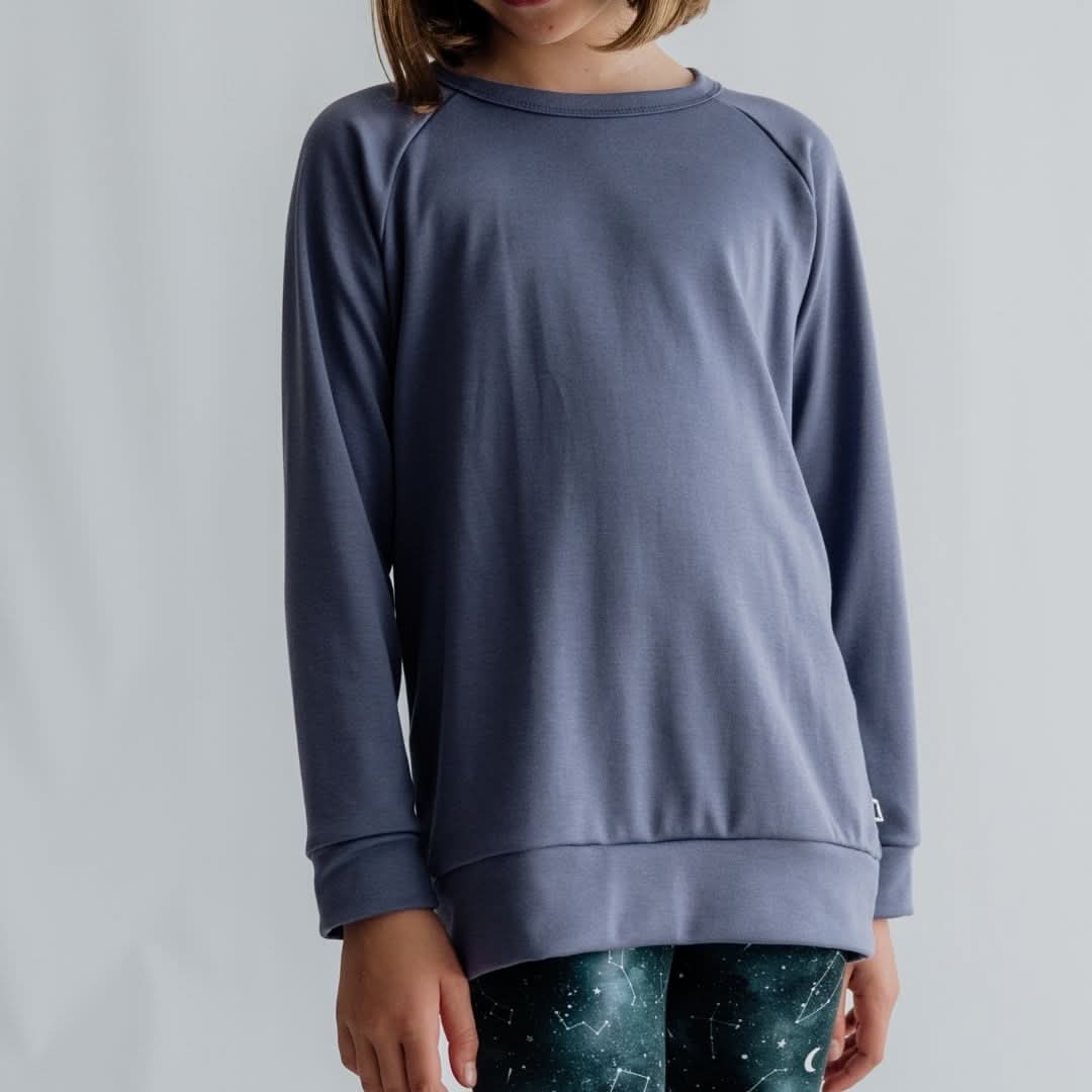 Youth Bamboo Raglan Pullover | Graphite
