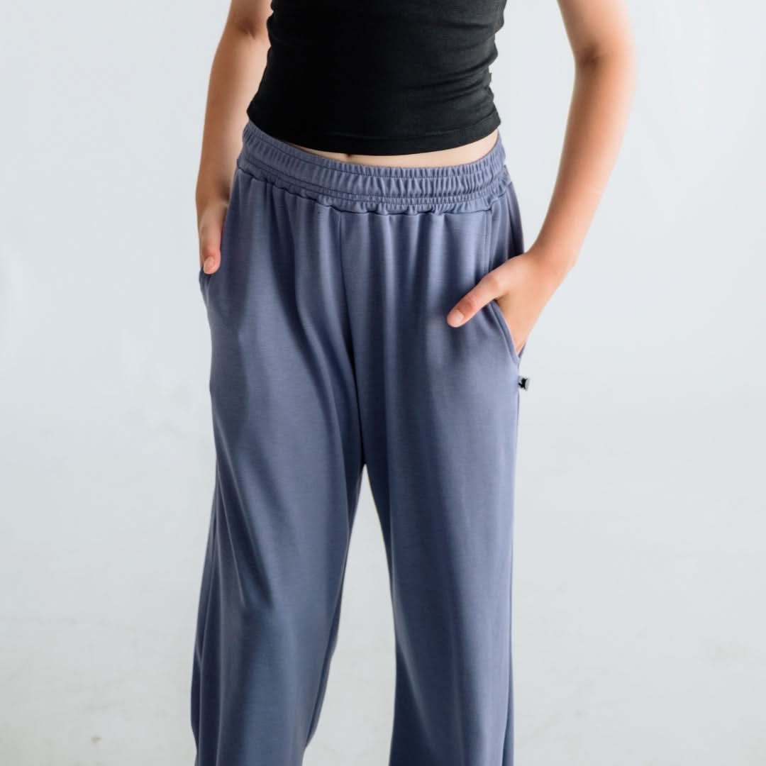 Youth Bamboo Wide Leg Pants | Black