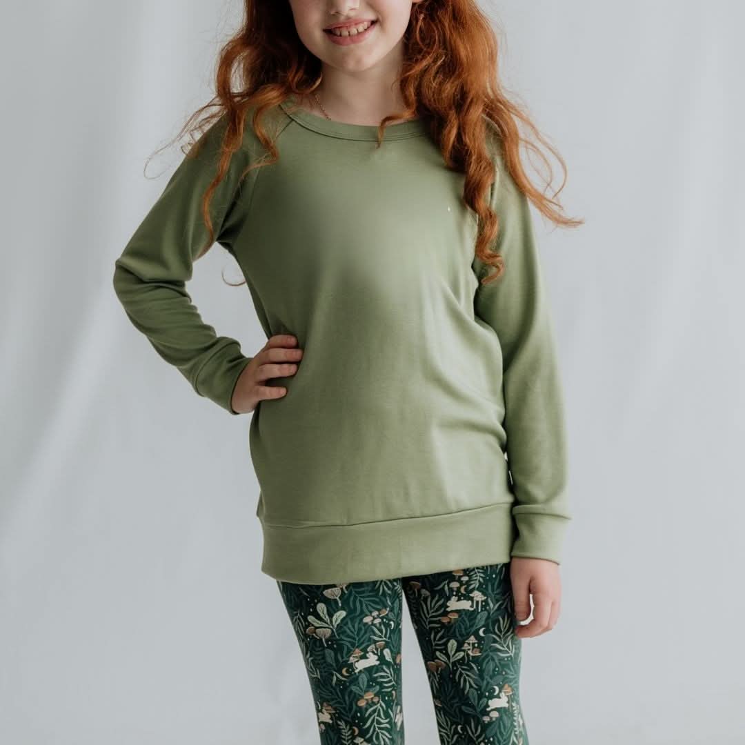 Youth Bamboo Raglan Pullover | Graphite