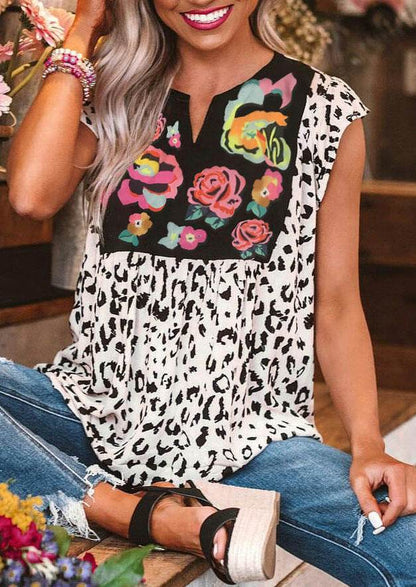 Women Casual Spring Summer Beach V Neck blouse top
