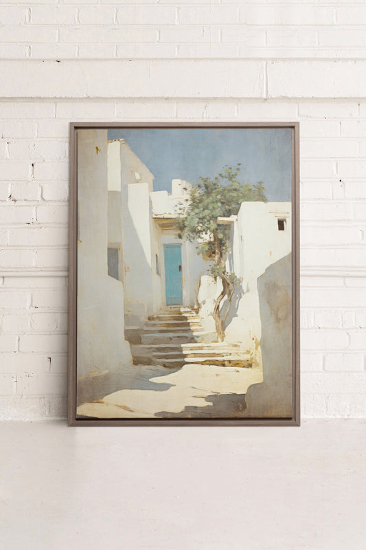 VINTAGE GREEK VILLAS, Stretched canvas artwork