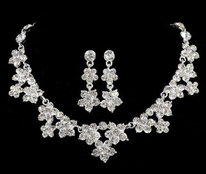 Crystal necklace, two sets of bridal jewelry set