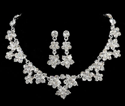 Crystal necklace, two sets of bridal jewelry set
