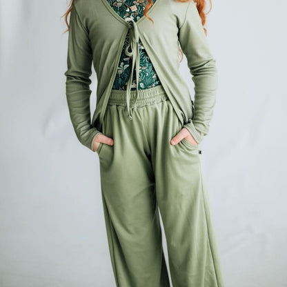 Youth Bamboo Wide Leg Pants | Black