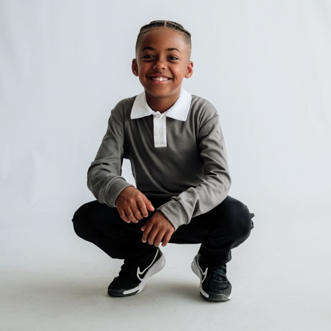 Youth Bamboo Rugby Style Shirt | Navy
