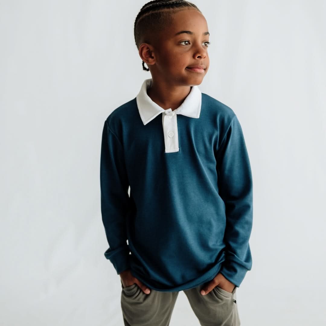 Youth Bamboo Rugby Style Shirt | Sage