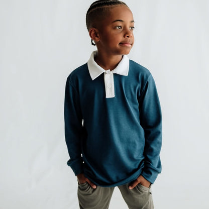 Youth Bamboo Rugby Style Shirt | Graphite