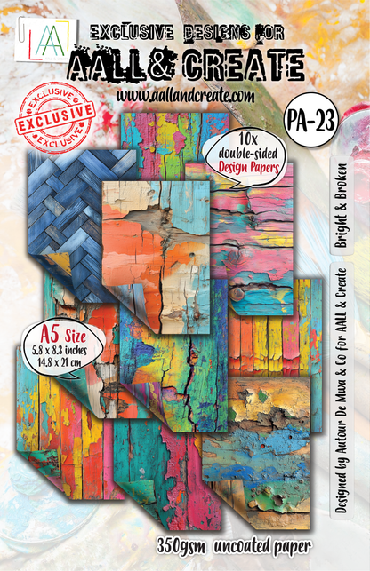 AALL and Create - A5 Design Paper - Bright & Broken