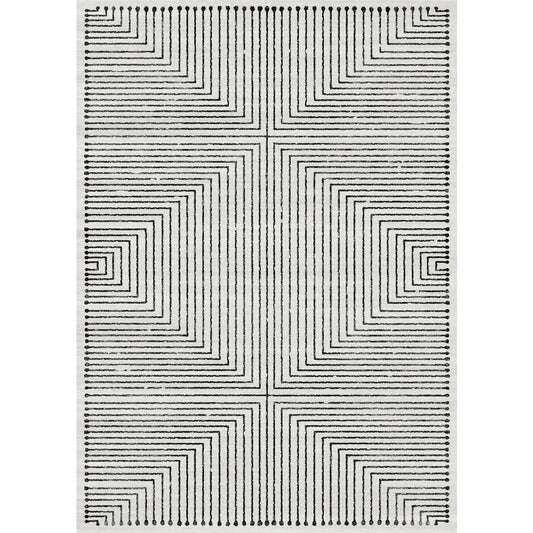 Tapis Bond noir et ivoire