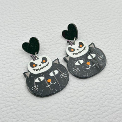 Halloween Day Ornament Colorful Ghost Eyes Funny Acrylic Earrings For Women