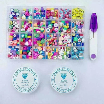 24 Grid 480 PCs Colorful Polymer Clay Beaded Set DIY Bracelet