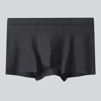 Men's 4-pack Plain Mid waist Boxer Brief Ice Silk Underwear.