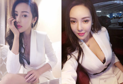 Women’s Fashion Coat and Skirt Set – Elegant Matching Suit Outfit