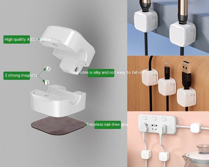 Under  Desk Cable Management System Wire Magnetic Cable Organizer