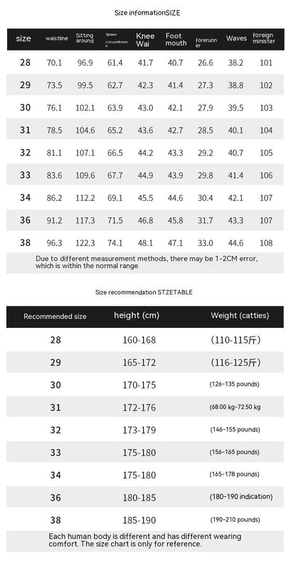American Style Loose Broken Patch Straight Retro Denim Jeans pant Trousers Men