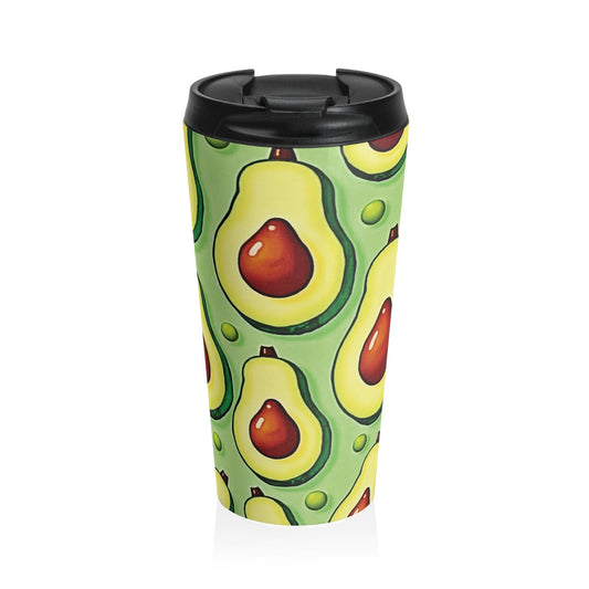 Mug de voyage isotherme en acier inoxydable motif avocat — Gobelet réutilisable pour café