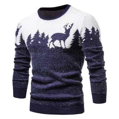 Christmas deer Knit Cashmere sweater for men