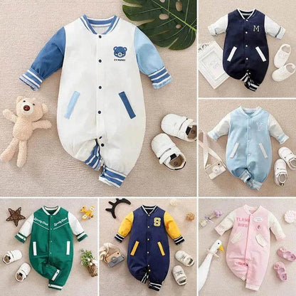 Baby One-piece Spring And Autumn Romper Baseball Uniform cloth