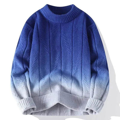Fall Winter Gradient High-grade woolen Pullover Sweater for Men
