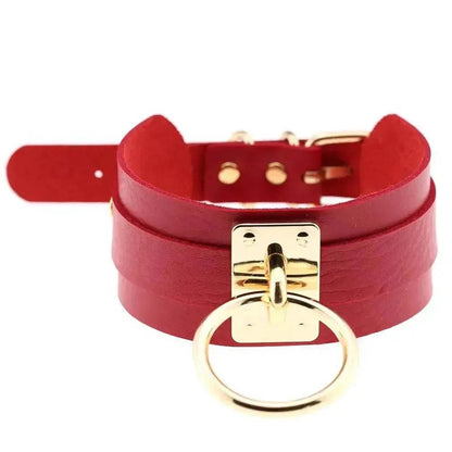 Gothic Punk Wide PU Leather O Ring BDSM Collar Choker Necklace Women Bondage Collar