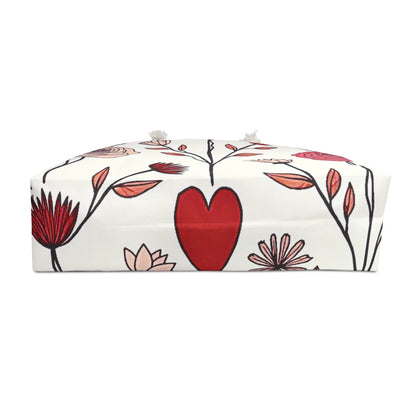 Floral Weekender Bag | Red Blush Hand Drawn Travel Tote | Mom Gift