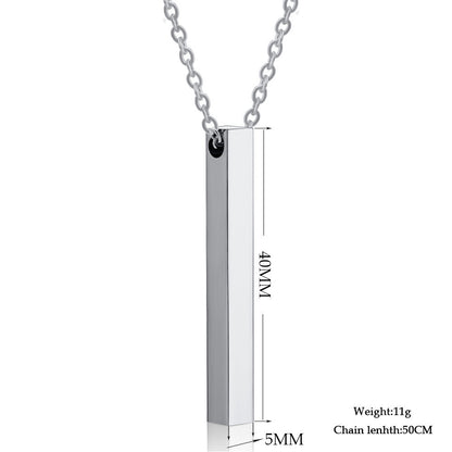 Titanium Steel Necklace Ornament Stainless Steel Personal Pendant Custom Lettering