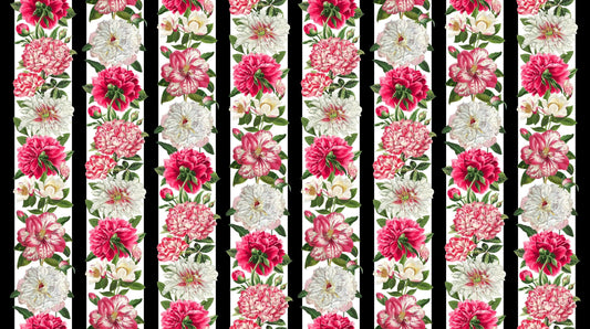 Bloom by Northcott Fabrics - Peony Border Stripe