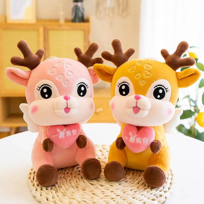 Cute Sika Deer Plush Toy Rag Doll Sleeping Pillow